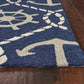 HomeRoots 2' x 3' UV treated Polypropylene Navy Accent Rug