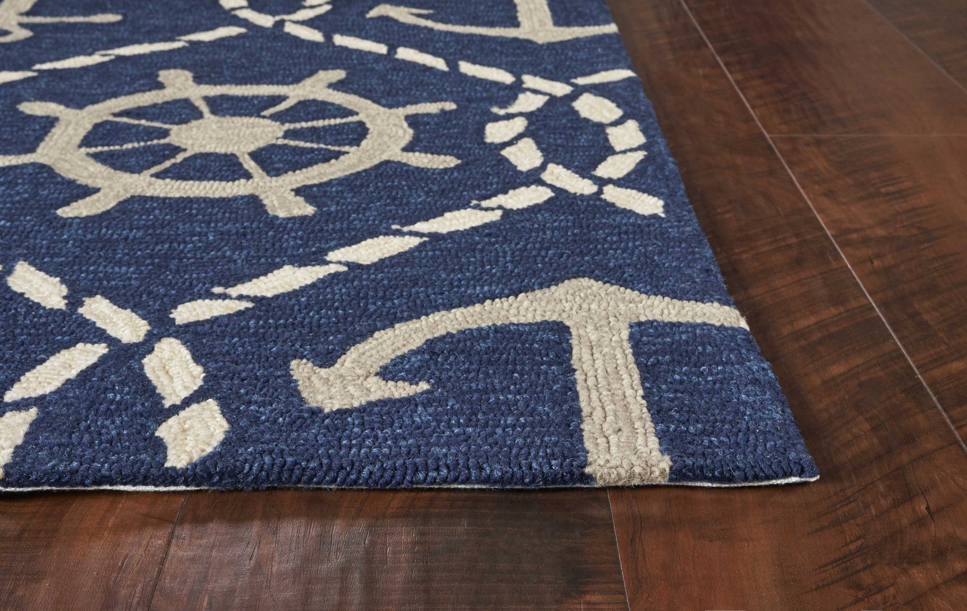 HomeRoots 2' x 3' UV treated Polypropylene Navy Accent Rug