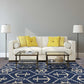 HomeRoots 2' x 3' UV treated Polypropylene Navy Accent Rug