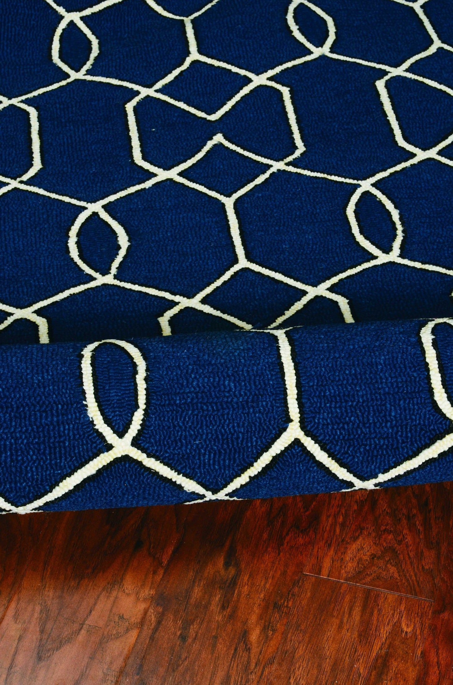 HomeRoots 2' x 3' UV treated Polypropylene Navy Accent Rug