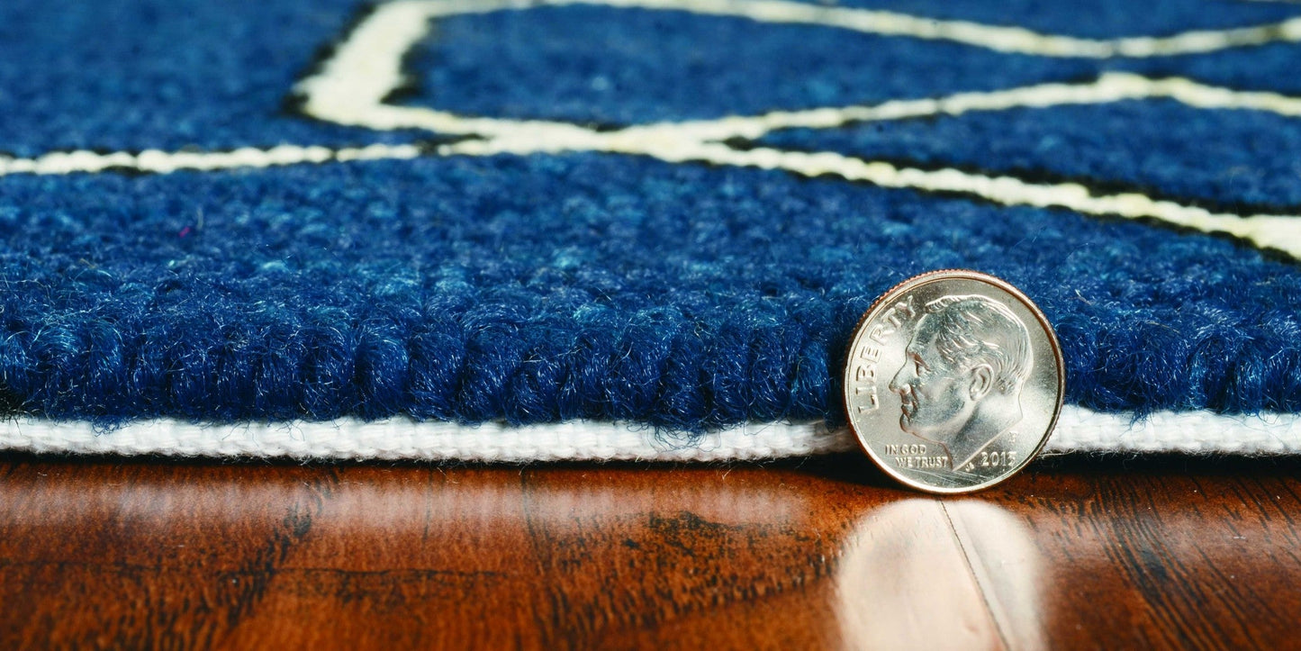 HomeRoots 2' x 3' UV treated Polypropylene Navy Accent Rug