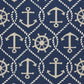 HomeRoots 2' x 3' UV treated Polypropylene Navy Accent Rug