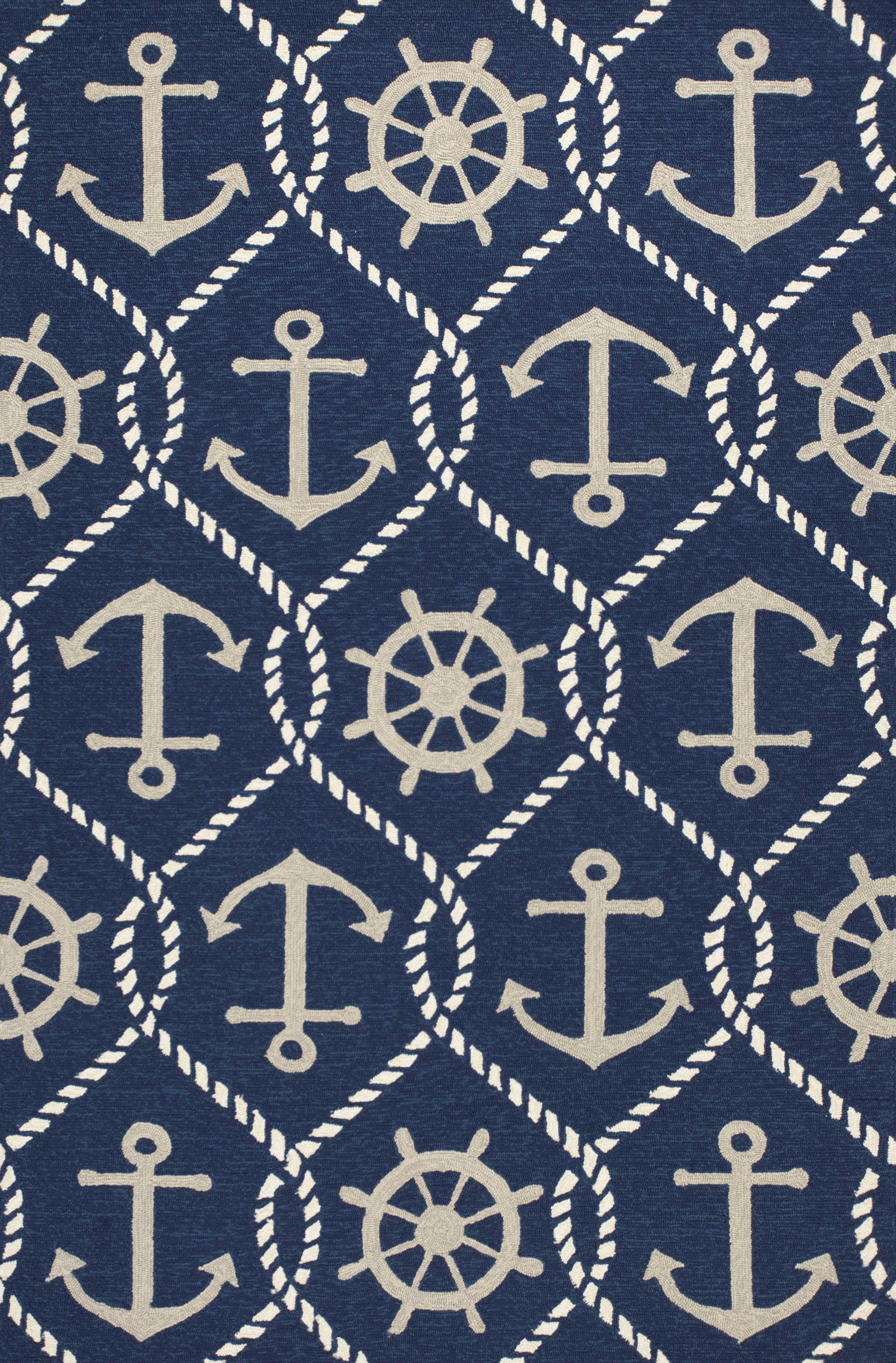 HomeRoots 2' x 3' UV treated Polypropylene Navy Accent Rug