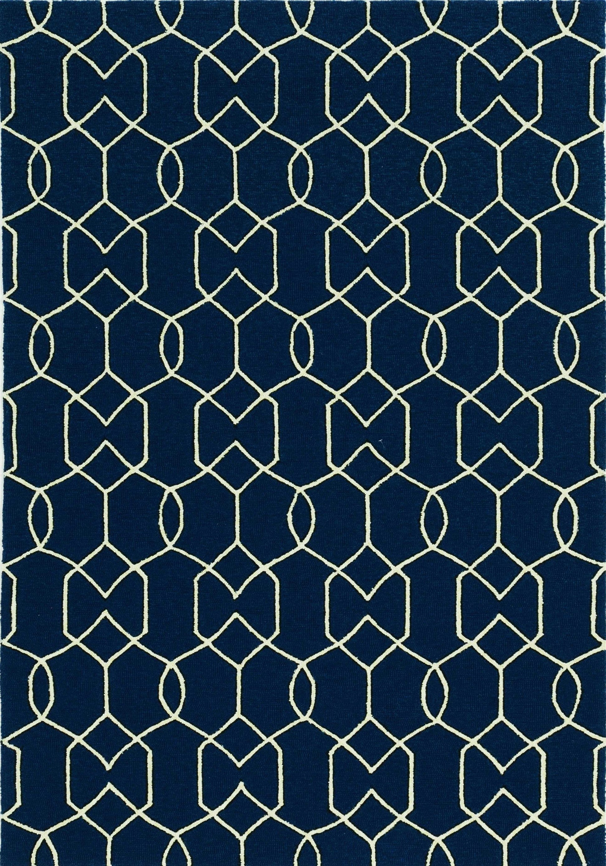 HomeRoots 2' x 3' UV treated Polypropylene Navy Accent Rug