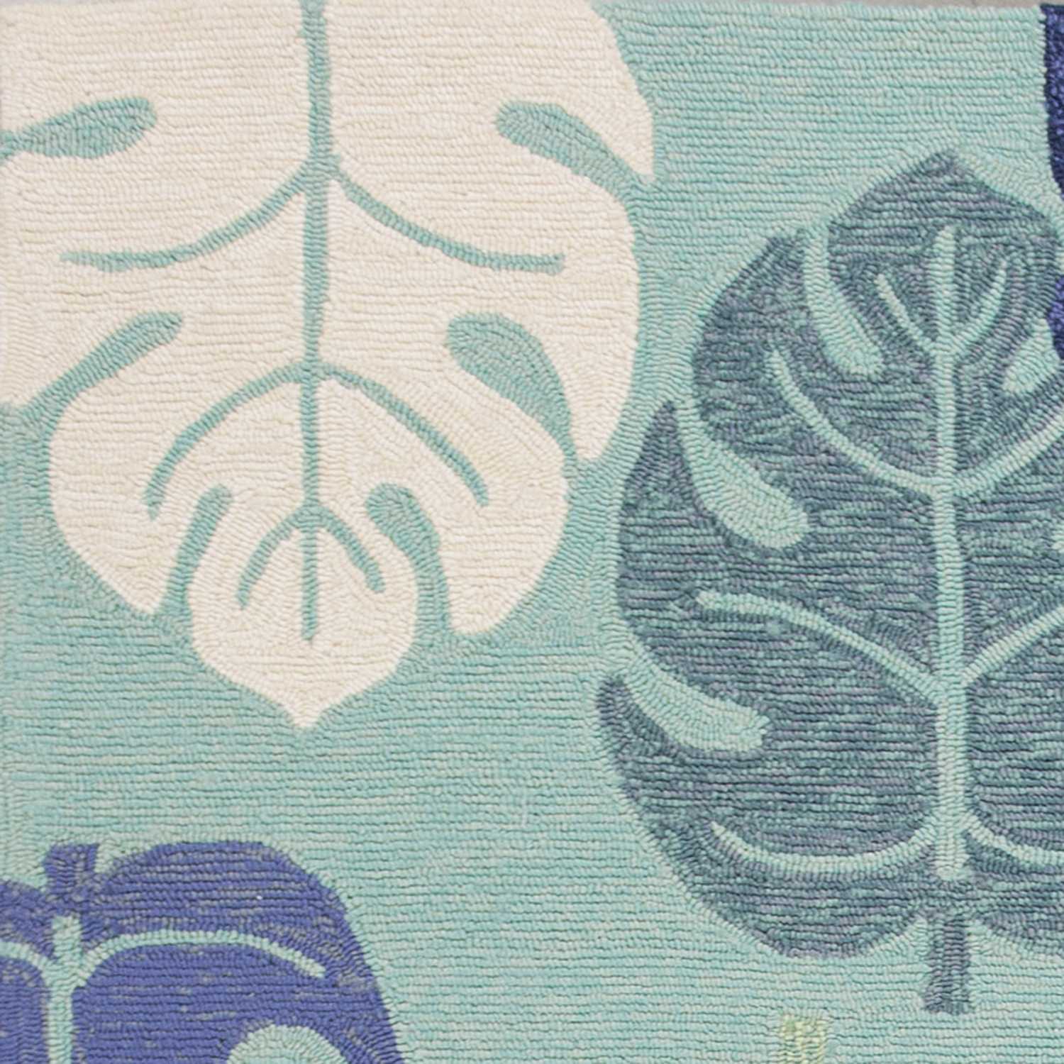 HomeRoots 2' x 3' UV treated Polypropylene Turquoise Accent Rug