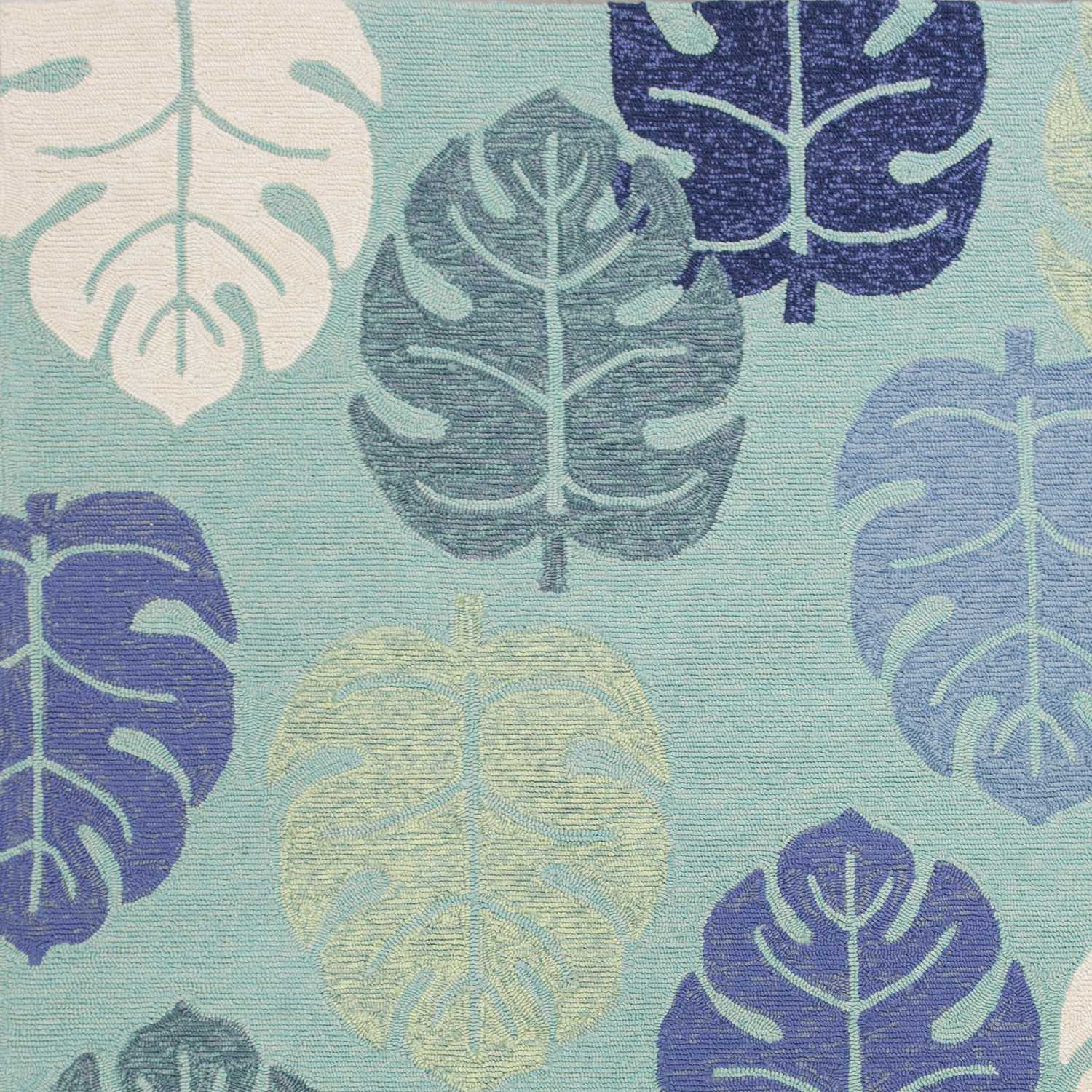 HomeRoots 2' x 3' UV treated Polypropylene Turquoise Accent Rug