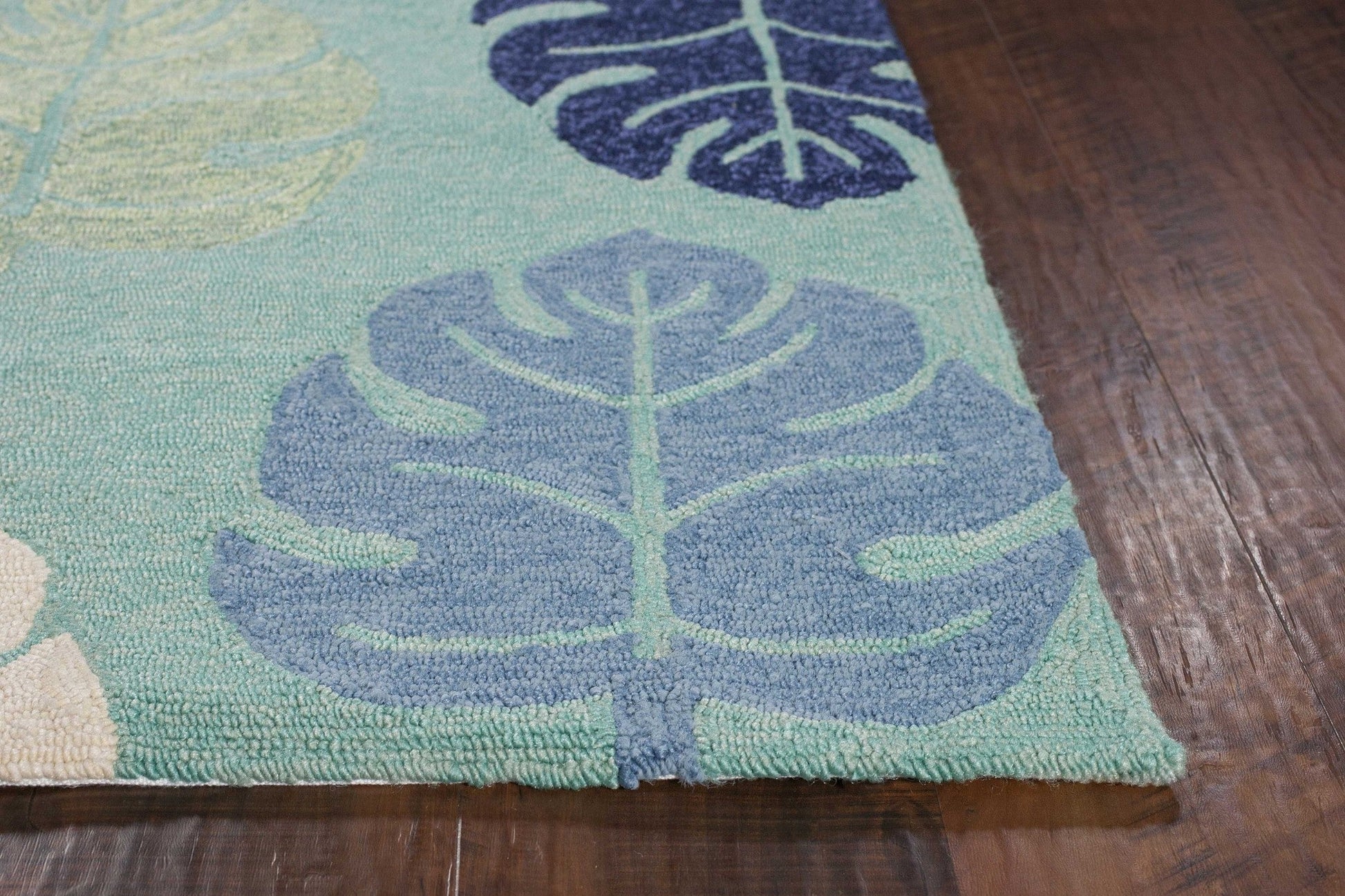 HomeRoots 2' x 3' UV treated Polypropylene Turquoise Accent Rug