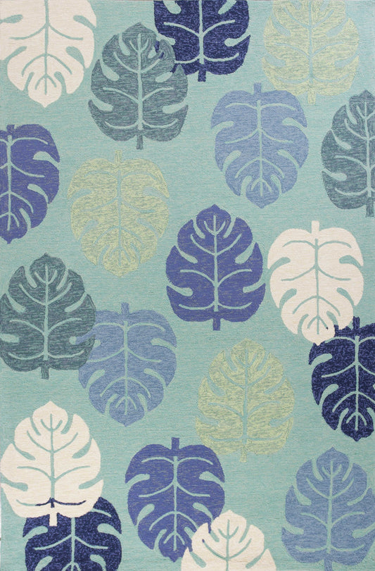 HomeRoots 2' x 3' UV treated Polypropylene Turquoise Accent Rug