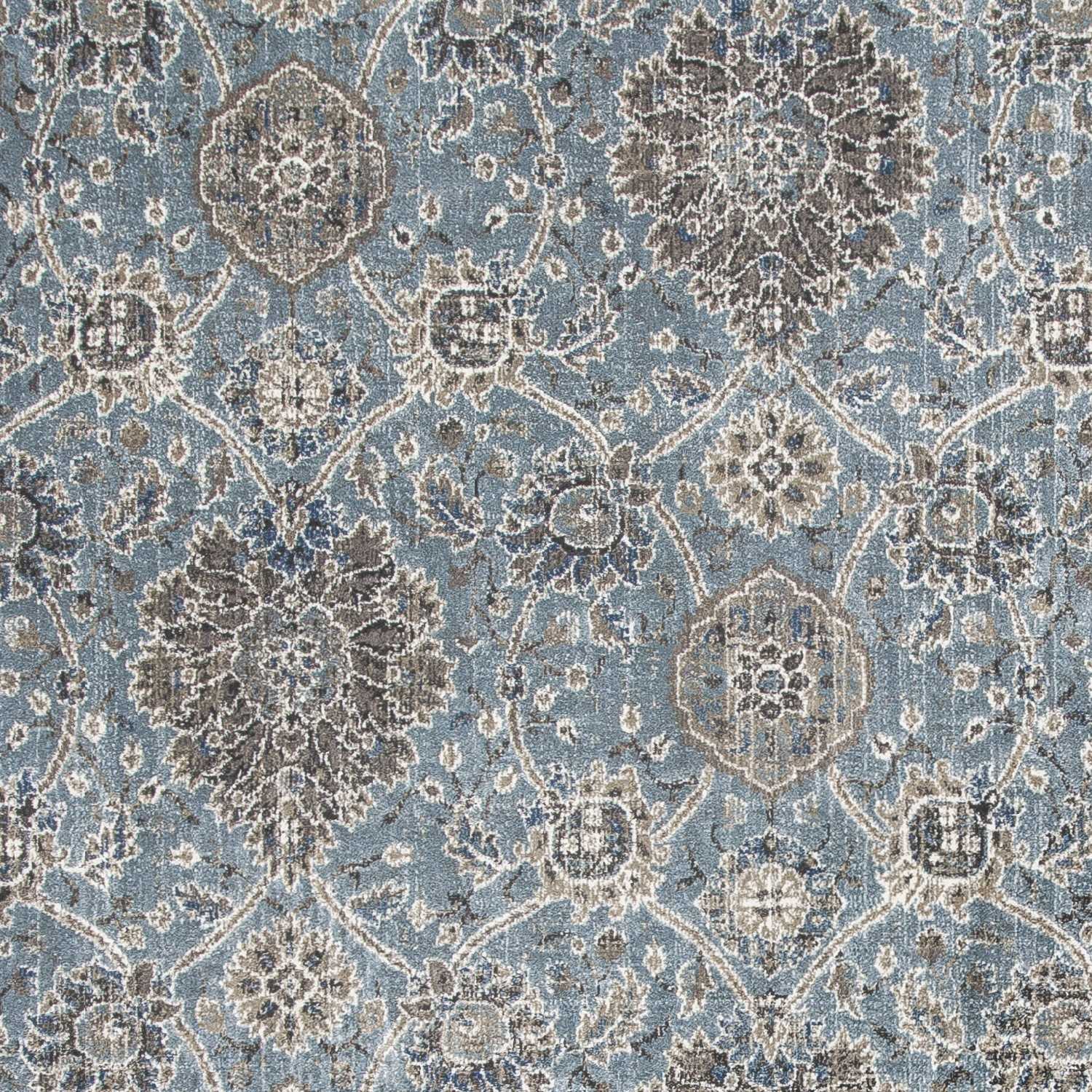 HomeRoots 2" x 3" Viscose Accent Rug With Ivory and Blue Finish