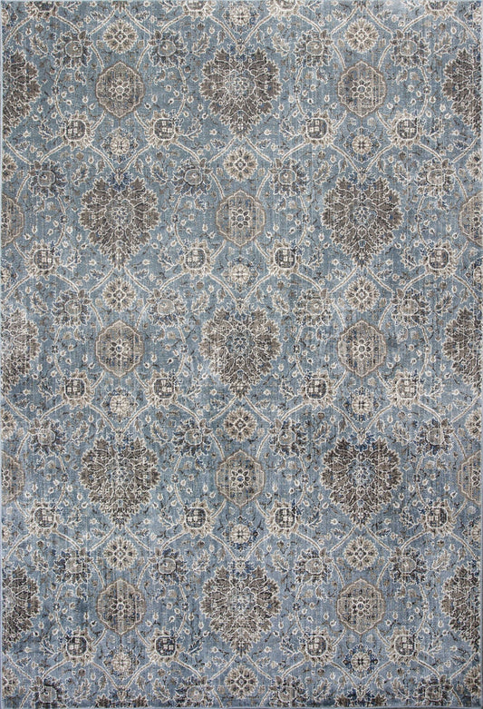 HomeRoots 2" x 3" Viscose Accent Rug With Ivory and Blue Finish
