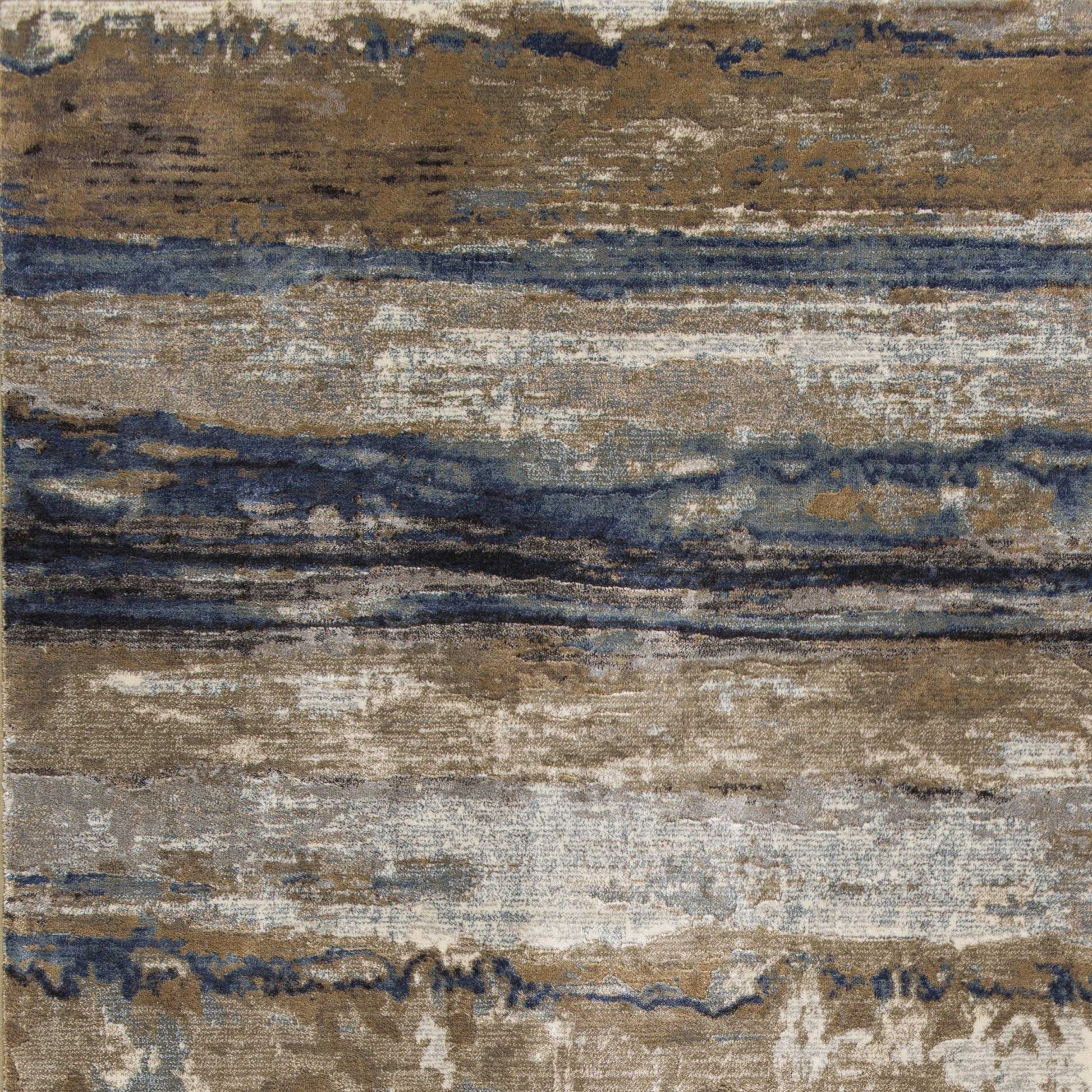 HomeRoots 2' x 3' Viscose Ivory or Blue Accent Rug