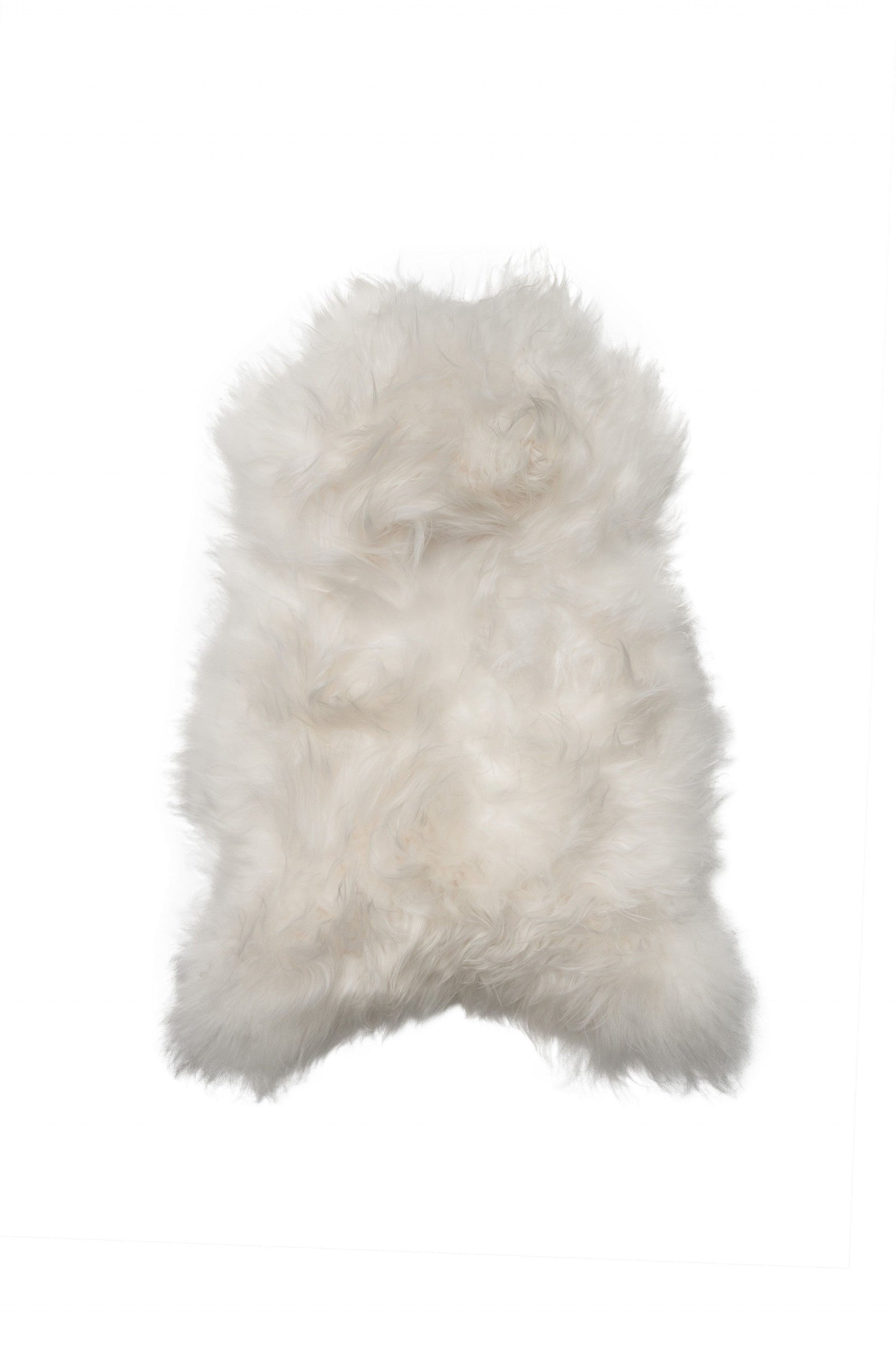 HomeRoots 2' x 3' White Natural Wool Long-Haired Sheepskin Area Rug
