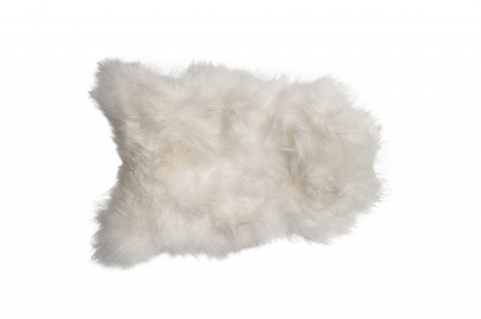 HomeRoots 2' x 3' White Natural Wool Long-Haired Sheepskin Area Rug