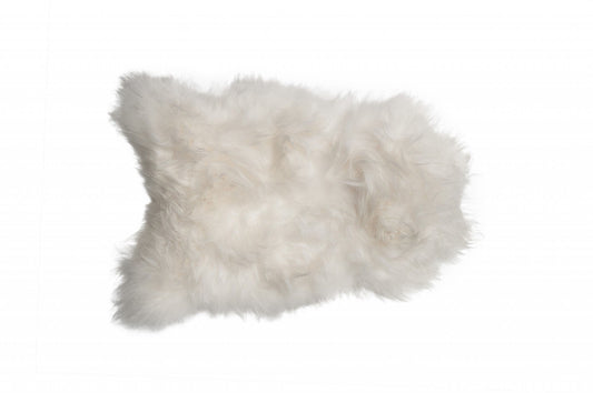 HomeRoots 2' x 3' White Natural Wool Long-Haired Sheepskin Area Rug