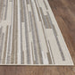 HomeRoots 2’ x 4’ Abstract Striped Indoor Outdoor Area Rug in Gray Finish