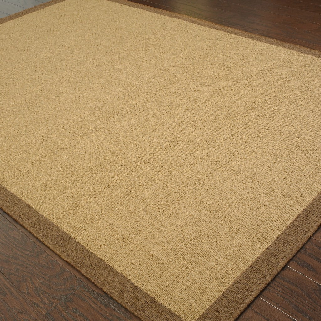 HomeRoots 2' x 4' Beige and Brown Plain Indoor Outdoor Scatter Rug