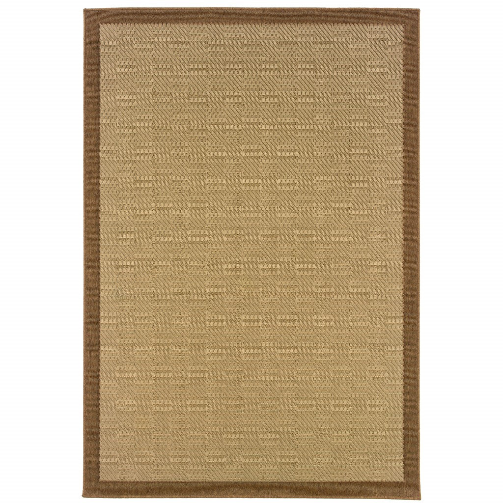 HomeRoots 2' x 4' Beige and Brown Plain Indoor Outdoor Scatter Rug