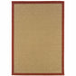 HomeRoots 2' x 4' Beige and Red Plain Indoor Outdoor Scatter Rug