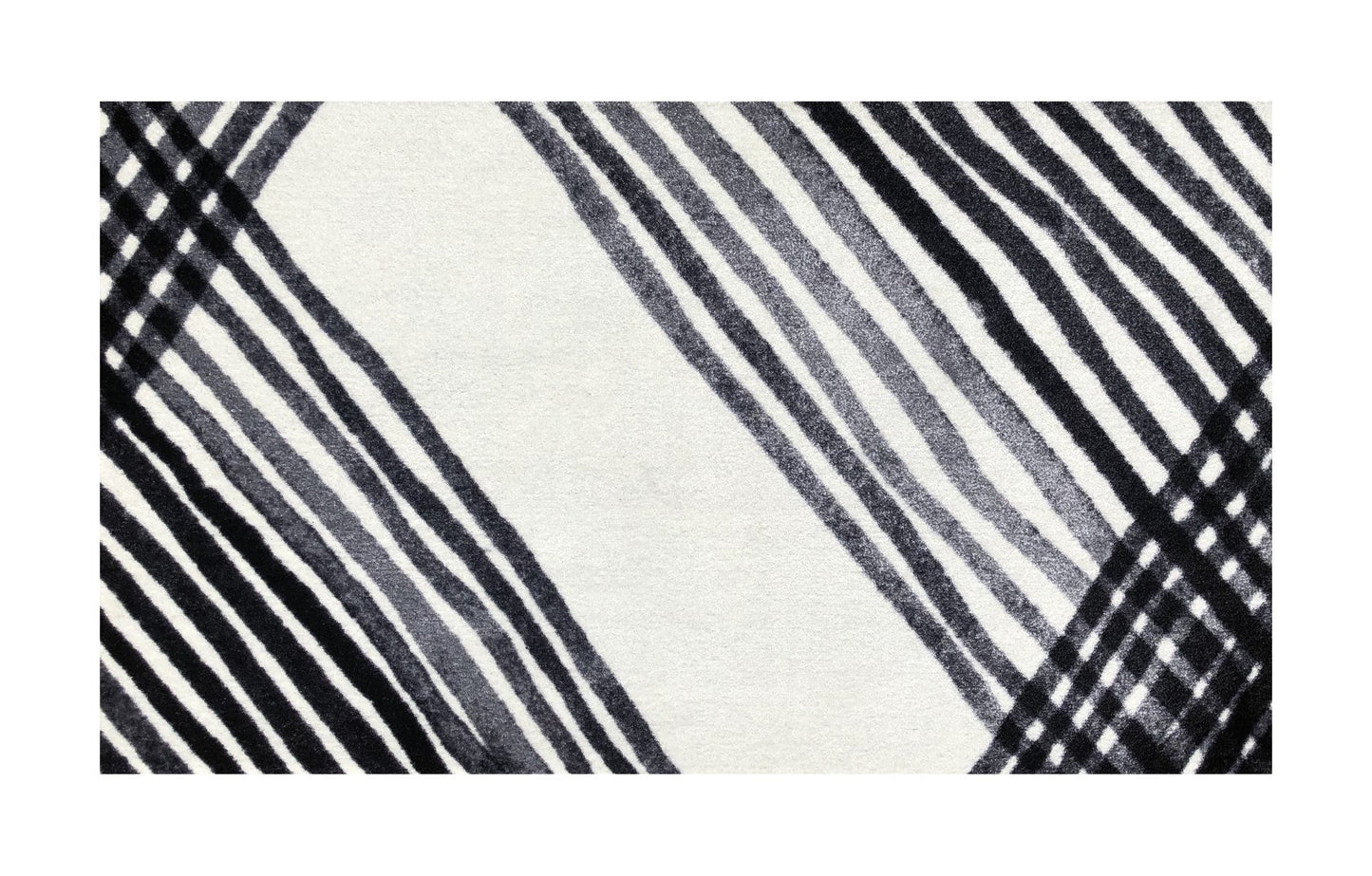 HomeRoots 2' x 4' Black and Gray Abstract Arrow Washable Floor Mat