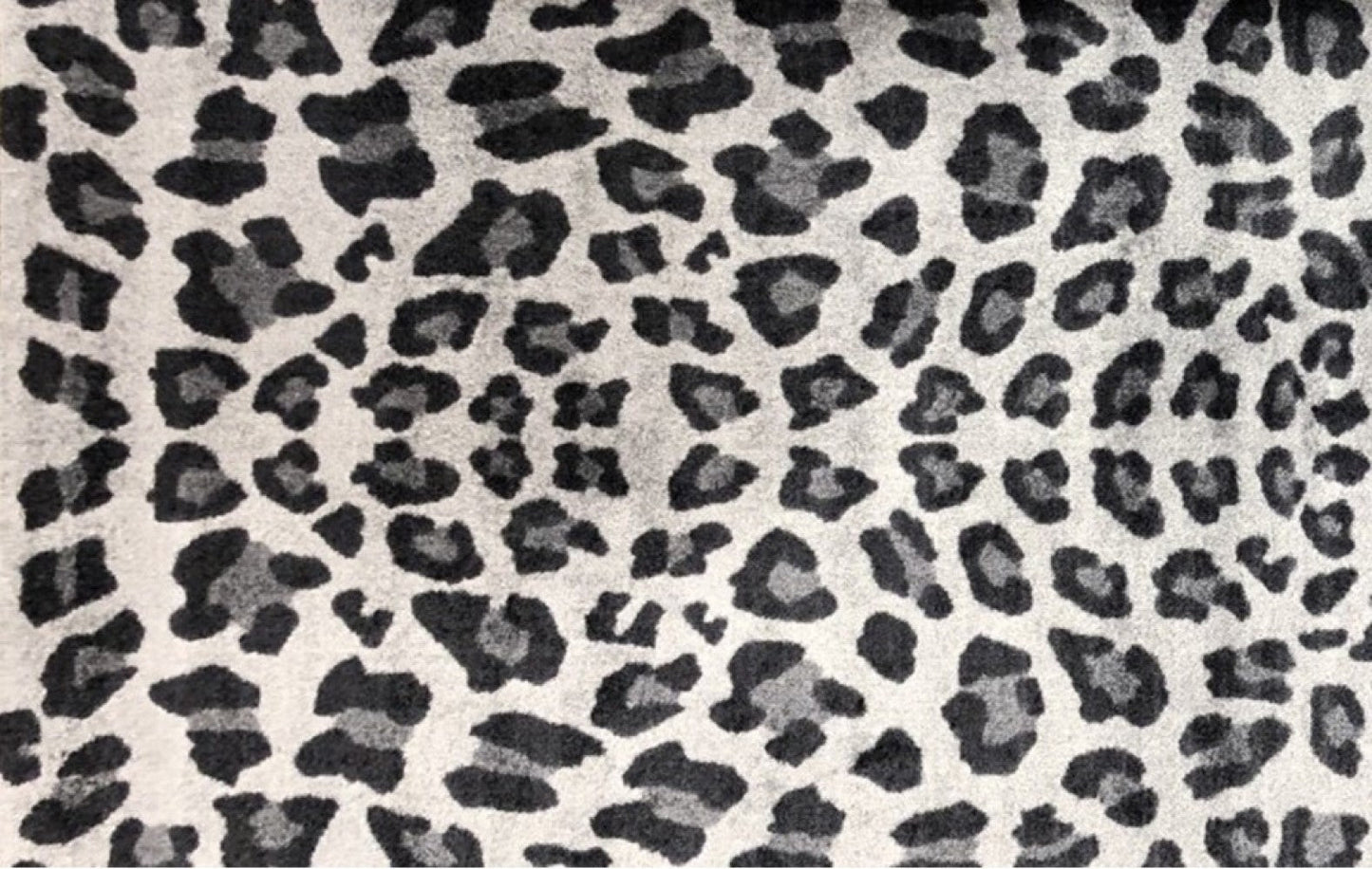 HomeRoots 2' x 4' Black and Gray Cheetah Washable Floor Mat