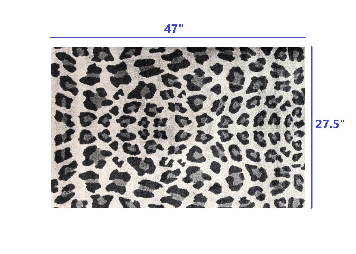 HomeRoots 2' x 4' Black and Gray Cheetah Washable Floor Mat