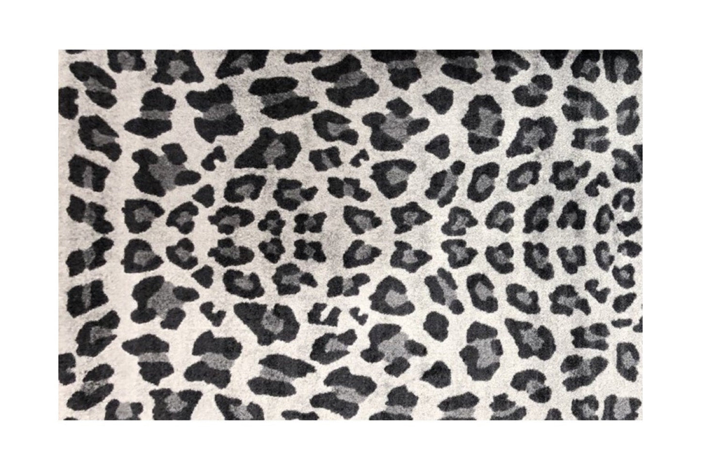 HomeRoots 2' x 4' Black and Gray Cheetah Washable Floor Mat