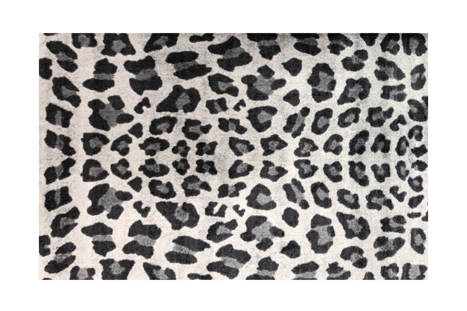 HomeRoots 2' x 4' Black and Gray Cheetah Washable Floor Mat