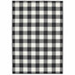 HomeRoots 2’ x 4’ Black and Ivory Gingham Indoor Outdoor Area Rug