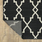 HomeRoots 2’ x 4’ Black and Ivory Trellis Indoor Outdoor Area Rug