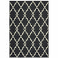 HomeRoots 2’ x 4’ Black and Ivory Trellis Indoor Outdoor Area Rug