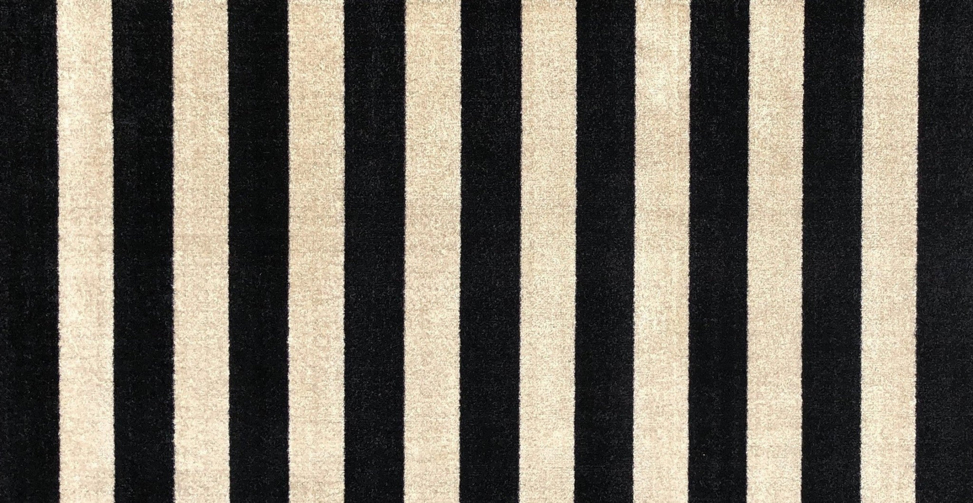 HomeRoots 2' x 4' Black and Tan Wide Stripe Washable Floor Mat