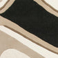 HomeRoots 2' x 4' Black or Beige Waves Wool Area Rug