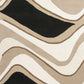HomeRoots 2' x 4' Black or Beige Waves Wool Area Rug