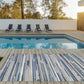 HomeRoots 2’ x 4’ Blue Abstract Striped Indoor Outdoor Area Rug