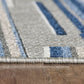 HomeRoots 2’ x 4’ Blue Abstract Striped Indoor Outdoor Area Rug