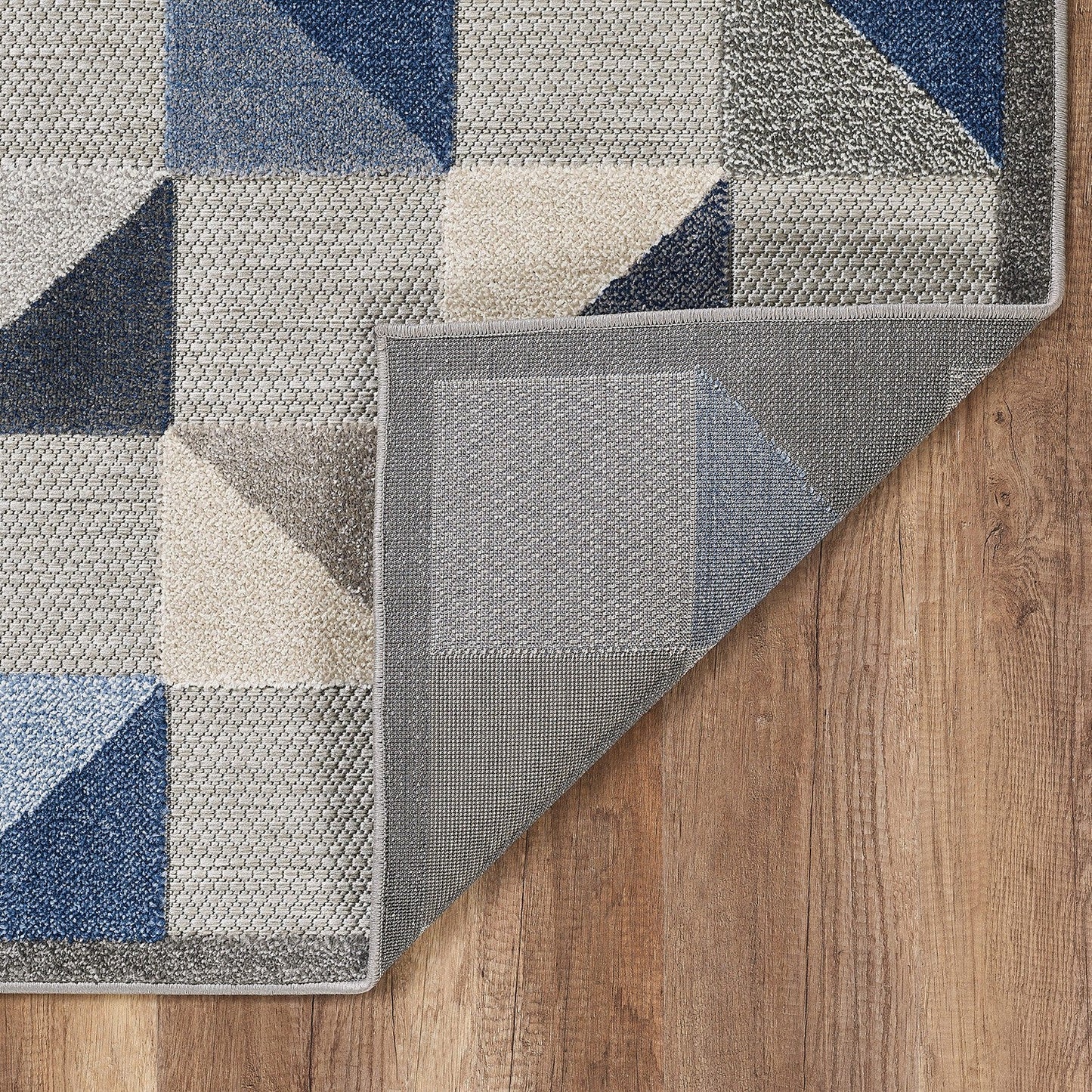 HomeRoots 2' x 4' Blue Gray Triangle Indoor Outdoor Area Rug