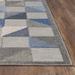 HomeRoots 2' x 4' Blue Gray Triangle Indoor Outdoor Area Rug