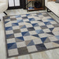 HomeRoots 2' x 4' Blue Gray Triangle Indoor Outdoor Area Rug