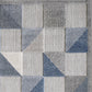 HomeRoots 2' x 4' Blue Gray Triangle Indoor Outdoor Area Rug