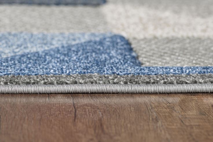 HomeRoots 2' x 4' Blue Gray Triangle Indoor Outdoor Area Rug