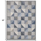 HomeRoots 2' x 4' Blue Gray Triangle Indoor Outdoor Area Rug
