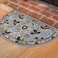 HomeRoots 2' x 4' Blue and Beige Floral Hearth Rug