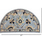 HomeRoots 2' x 4' Blue and Beige Floral Hearth Rug