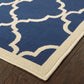 HomeRoots 2' x 4' Blue and Ivory Trellis Indoor Outdoor Scatter Rug