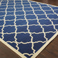 HomeRoots 2' x 4' Blue and Ivory Trellis Indoor Outdoor Scatter Rug