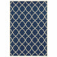 HomeRoots 2' x 4' Blue and Ivory Trellis Indoor Outdoor Scatter Rug