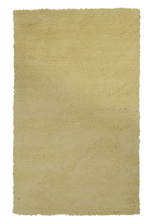HomeRoots 2' x 4' Canary Yellow Indoor Shag Rug