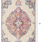 HomeRoots 2' x 4' Cream Decorative Medallion Area Rug