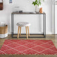 HomeRoots 2' x 4' Deep Red and Tan Arrow Geo Washable Floor Mat