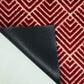 HomeRoots 2' x 4' Deep Red and Tan Arrow Geo Washable Floor Mat